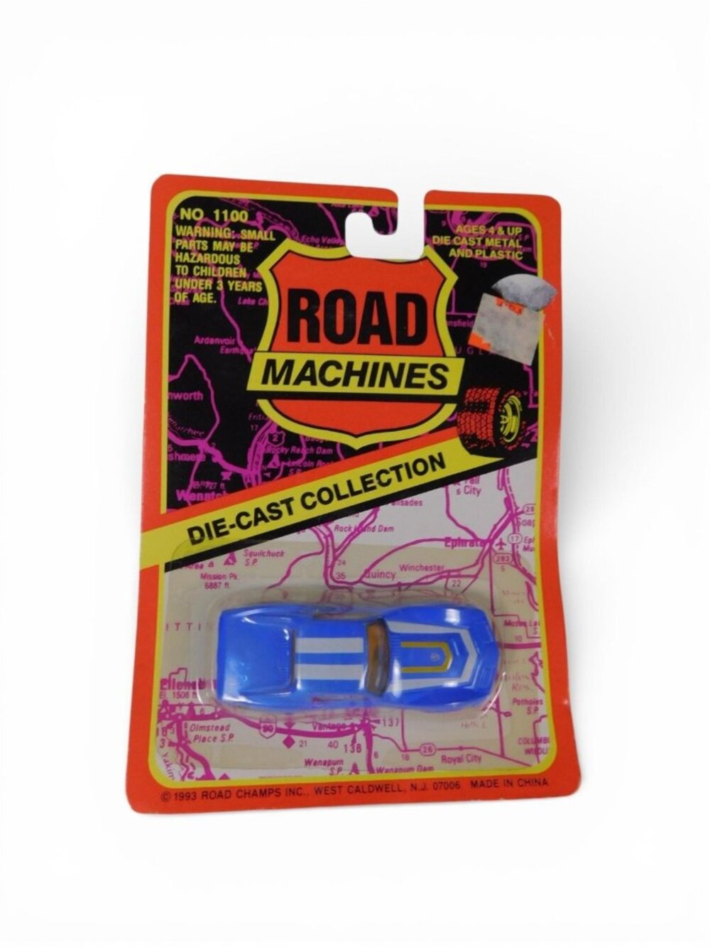 Vintage Road Machines Blue Diecast Car Unopened Box 1993 Collectible Toy - Picture 4 of 6